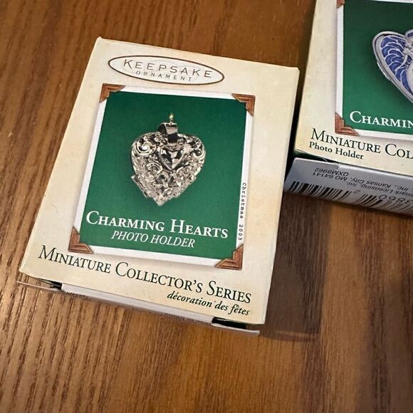 Hallmark Keepsake ornaments Lot 3 Charming Hearts Miniature Collection Photo New - Picture 2 of 7